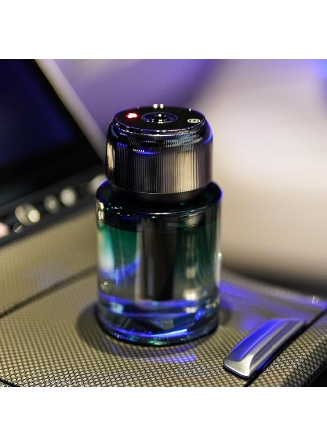 موزع عطر محمول للسيارة: موزع عطر ذكي سعة 160 مل مع شاشة قابلة لإعادة الشحن تعرض السماء المرصعة بالنجوم، ومنفذ USB، و 3 أوضاع رش للمنزل والمكتب والسيارة (خشب الأبنوس) - Image 3